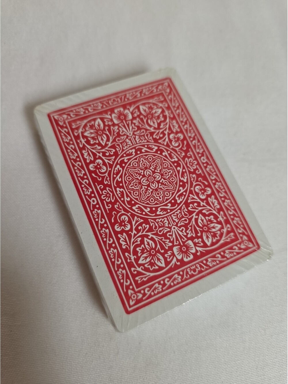 VTG Western Publishing Playing Cards Complete Deck Linen Finish Red Floral